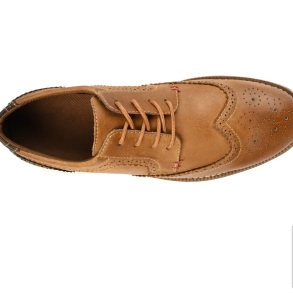 Leather Wingtip Oxford in Tan/Brown - Picture 5 of 13